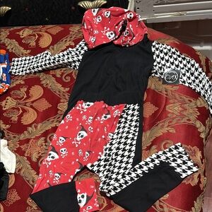 Black and Red Skull Print Pajama Set